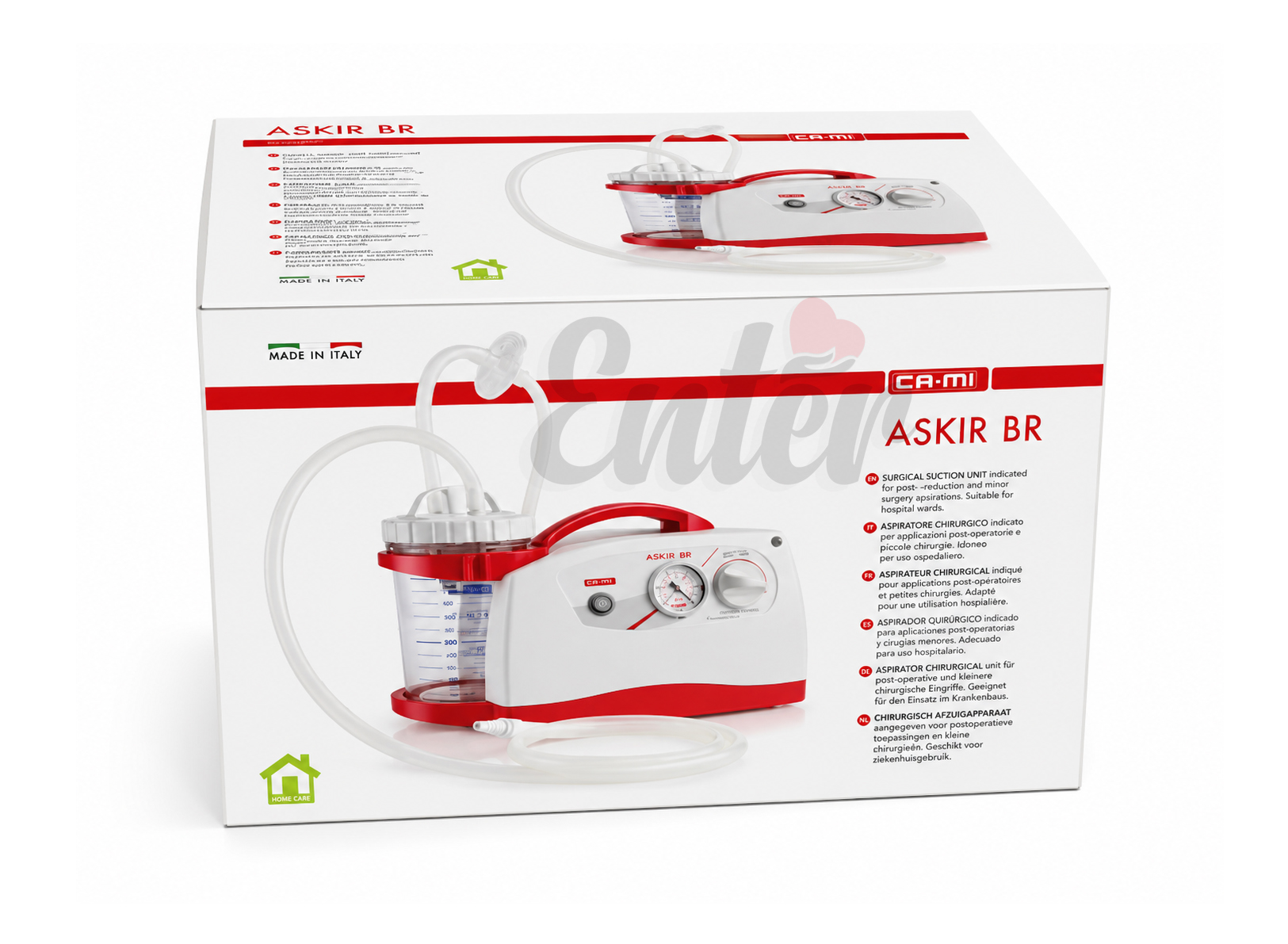 ASKIR BR Portable Surgical Suction Unit – 1000ml Autoclavable Jar Italy,جهاز شفط كهربائي متنقل مع بطارية إيطالي، لسحب سوائل الجسم والفم والأنف والقصبة الهوائية للبالغين والأطفال – New Askir 230 / 12V