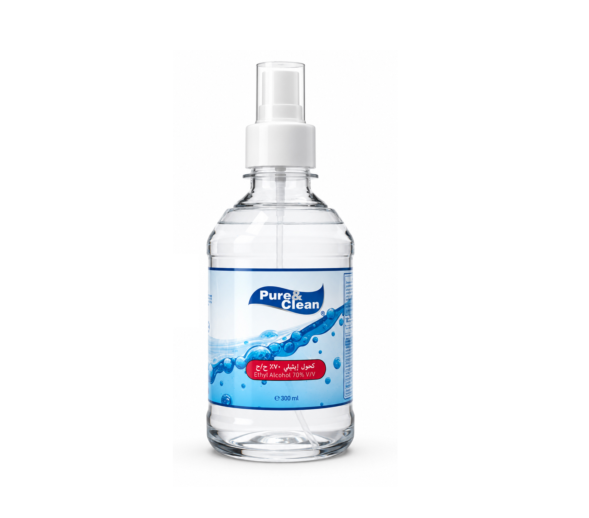 Pure&Clean Ethyl Alcohol 70% Spray – 300ml, بخاخ كحول إيثيلي  بيور اند كلين 70٪ – 300 مل