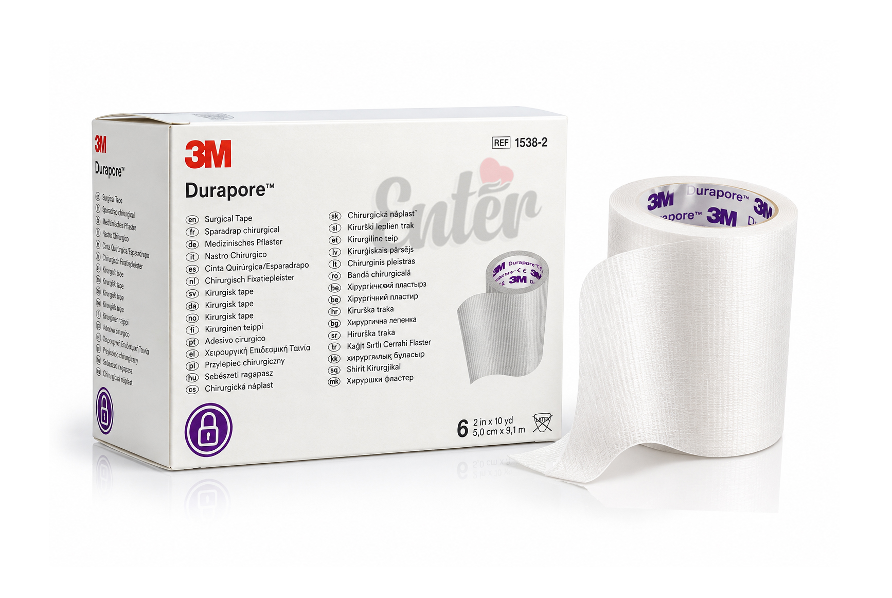 3M Durapore Surgical Silk Tape (REF 1538-2),دورابور شريط لاصق 3 ام ,1538-2شريط جراحي 3M دورابور,شريط طبي قماشي يشبه الحرير من دورابور، 2 انش