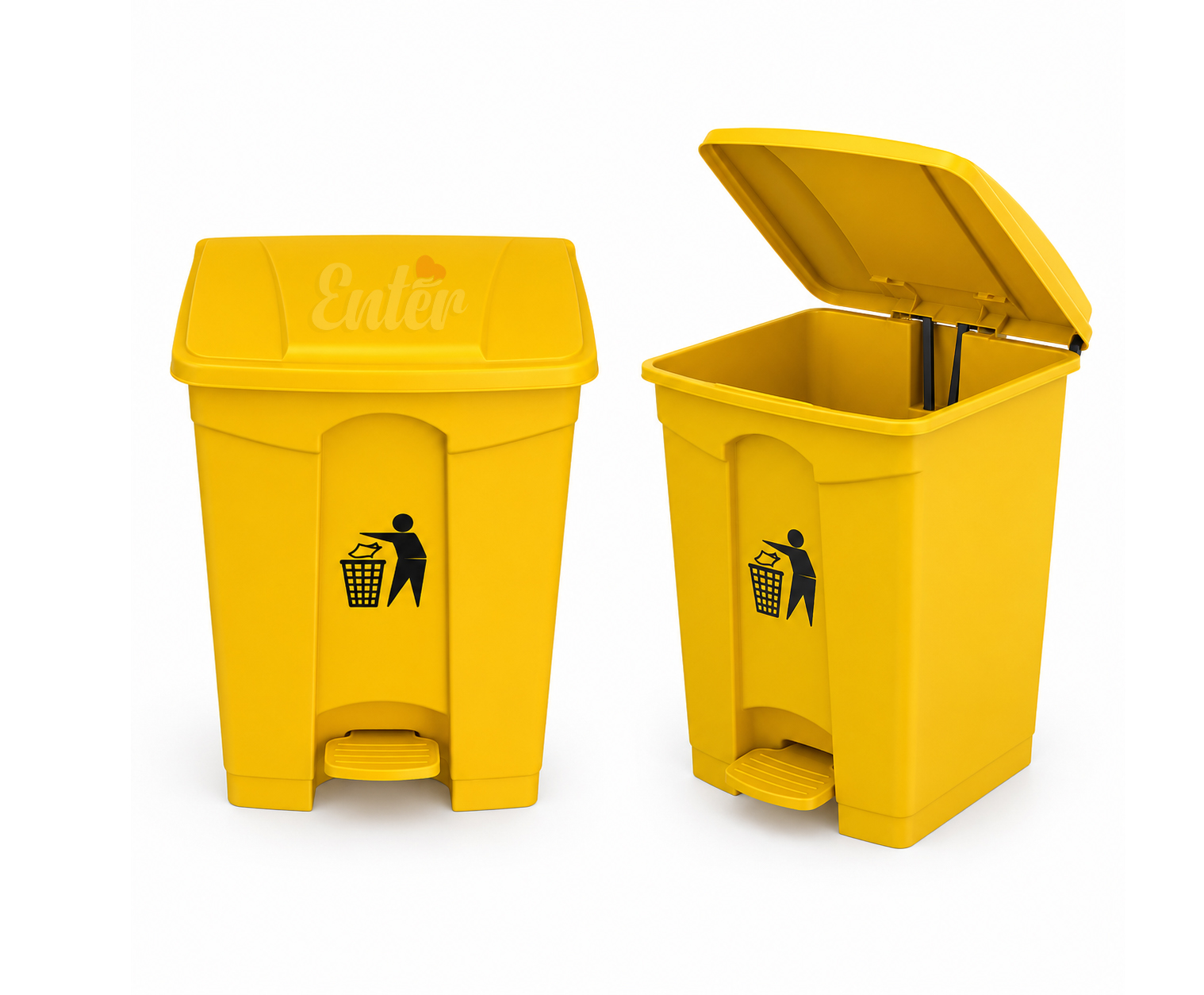Yellow Biohazard 70L Pedal Waste Bin,حاوية نفايات صفراء للنفايات الخطرة الحيوية 70 لتر بدواسة قدم