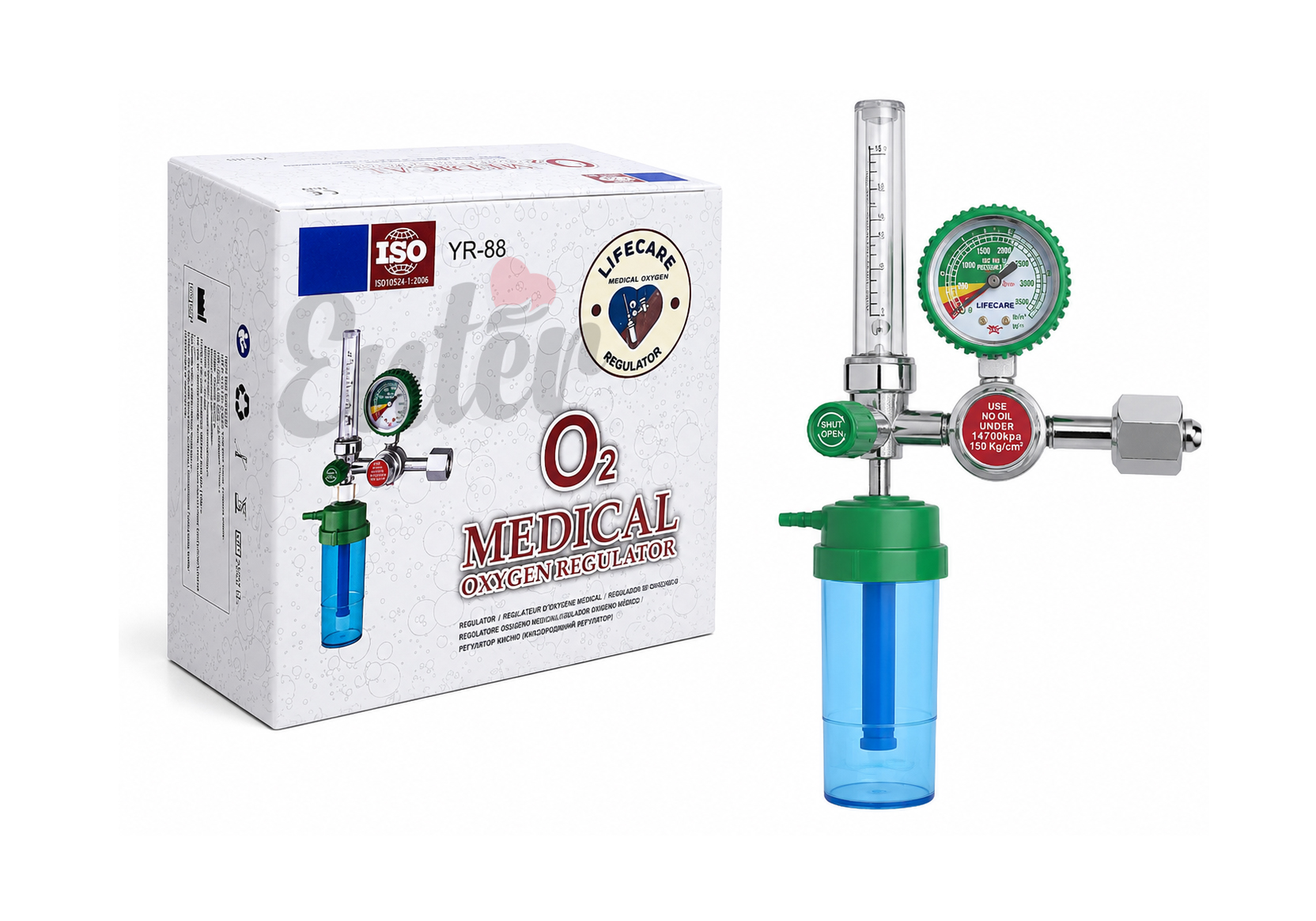 Medical Oxygen Regulator with Humidifier Bottle (YR-88),منظم الأكسجين الطبي مع زجاجة مرطب (YR-88)