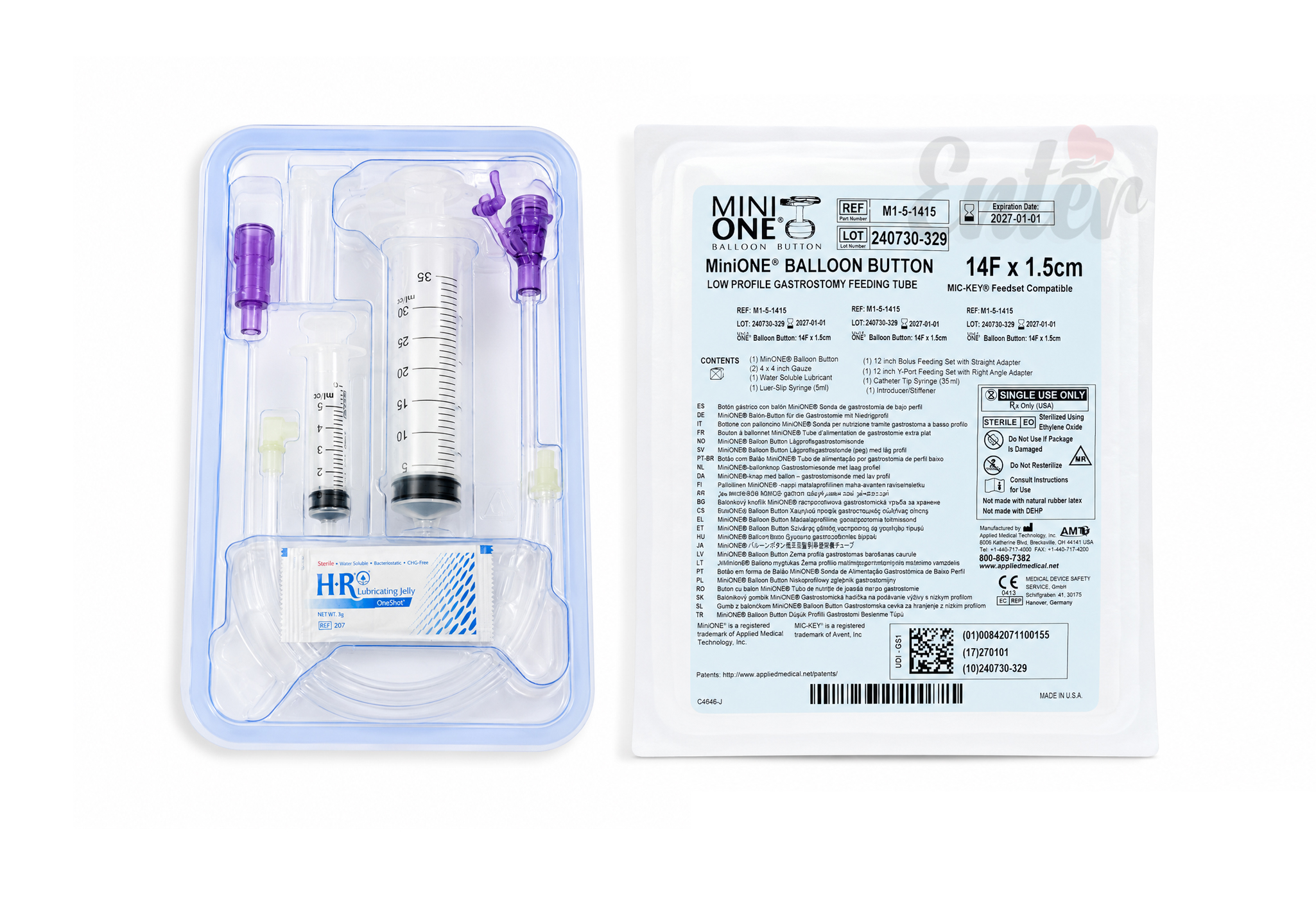 MiniONE® Balloon Button Low Profile Gastrostomy Feeding Tube 14F × 1.5 cm,أنبوب تغذية فغر المعدة منخفض الارتفاع MiniONE® مقاس 14 فرنش × 1.5 سم,أنبوب فغر المعدة MiniONE® منخفض الارتفاع 14F × 1.5 سم,زر فغر المعدة منخفض البروفايل MiniONE® 14F x 1.5 سم