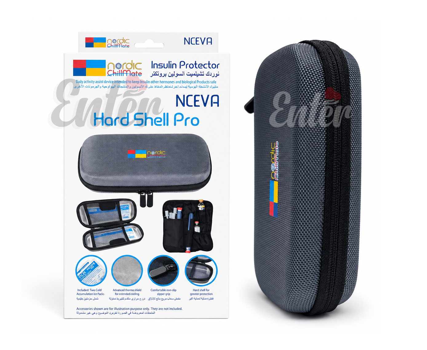 Nordic ChillMate Insulin Protector – NCEVA Hard Shell Pro (750ML),حافظة انسولين هارد شيل برو 750ml موديل NCEVA