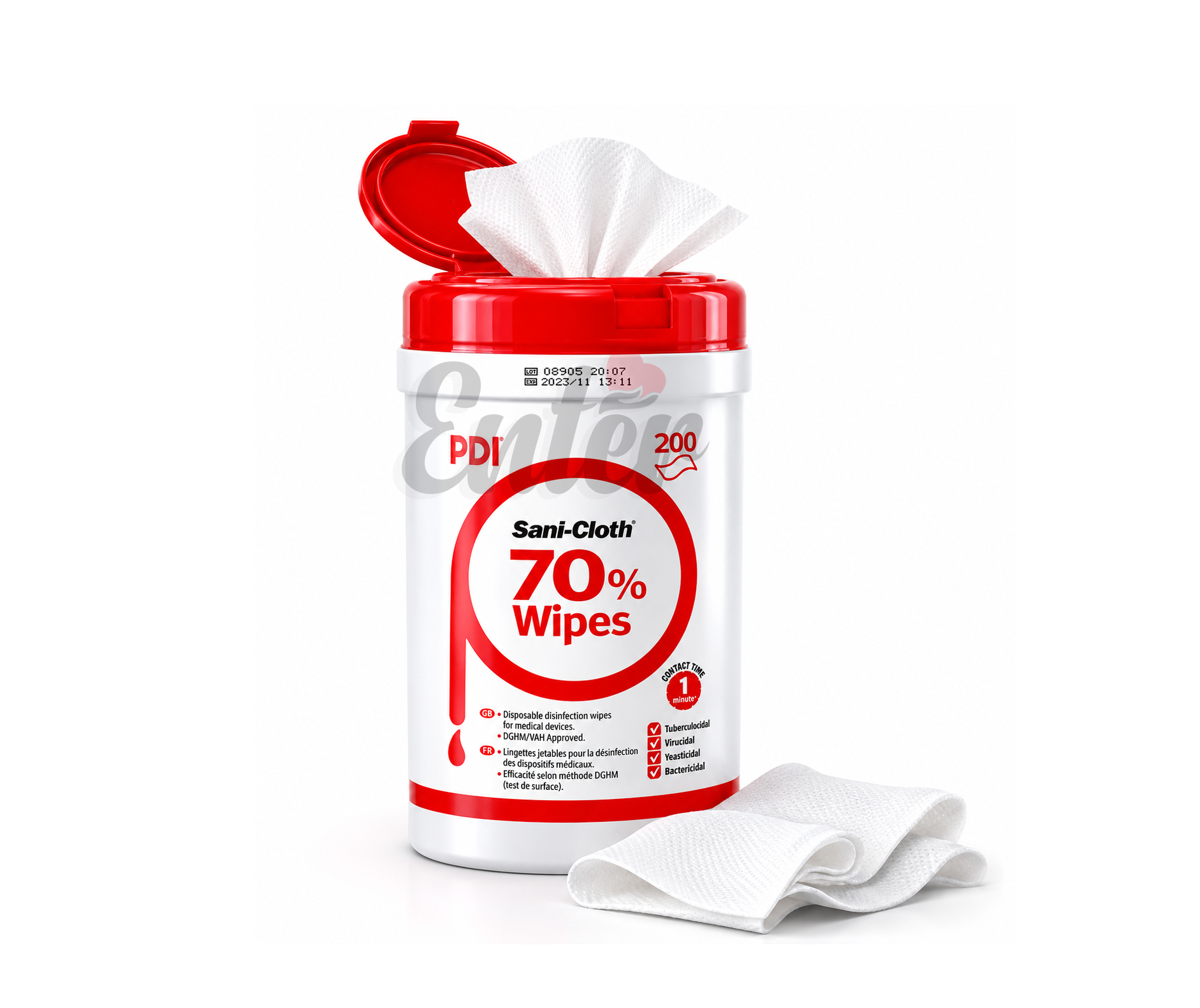 PDI Sani-Cloth® 70% Wipes (200 Wipes),200 منديل مطهر مضاد للجراثيم بتركيز 70% من الكحول – 200 مم × 200 مم – قطعتان,مناديل معقمة 70٪ كحول ماركة PDI,مناديل بي دي آي ساني-كلوث® 70٪ للتعقيم – عبوة احترافية تحتوي على 200 منديل