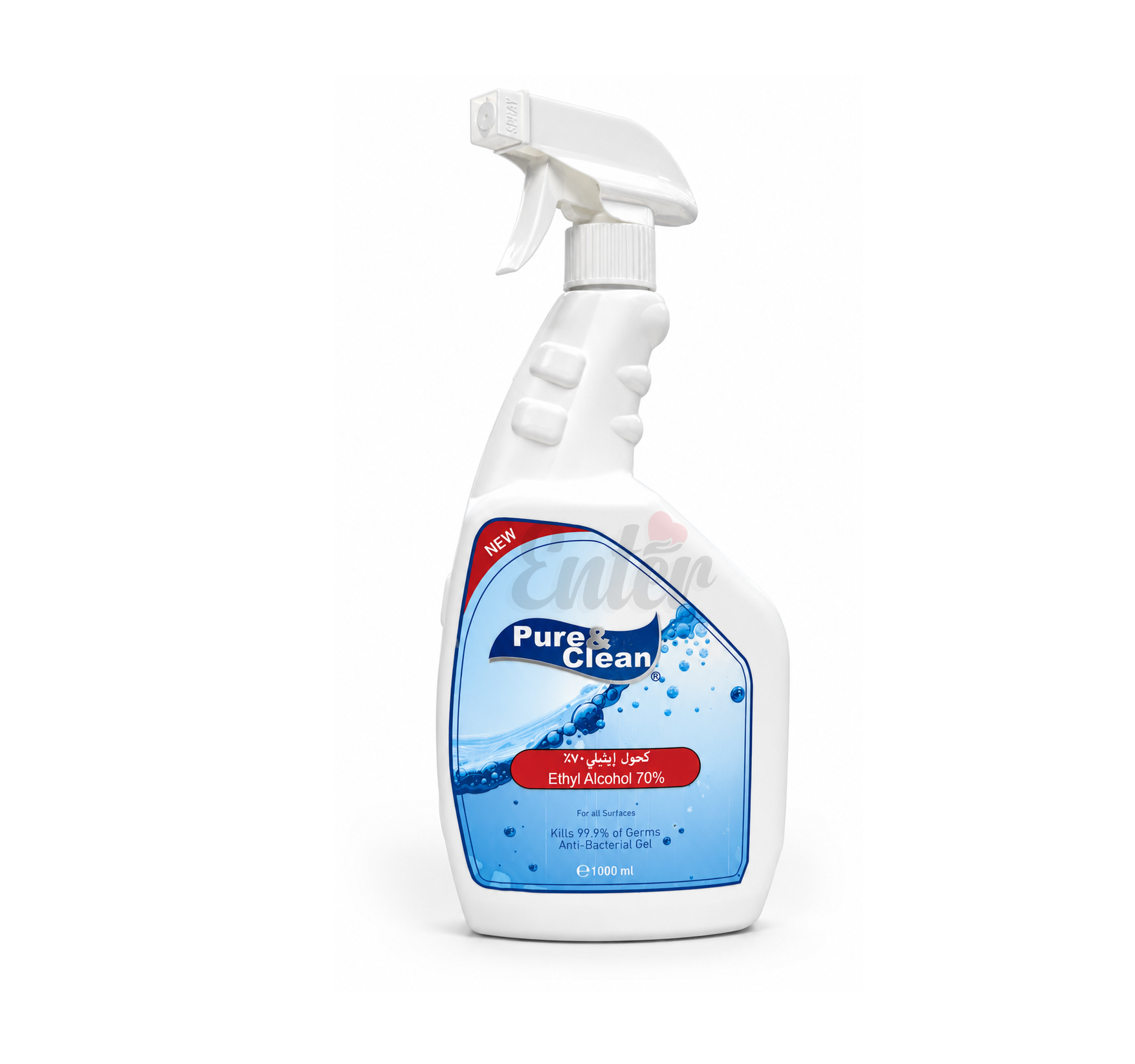 Pure & Clean Ethyl Alcohol 70% Surface Disinfectant Spray 1000 ML,بخاخ مطهر الأسطح كحول إيثيلي 70% بيور آند كلين 1000 مل