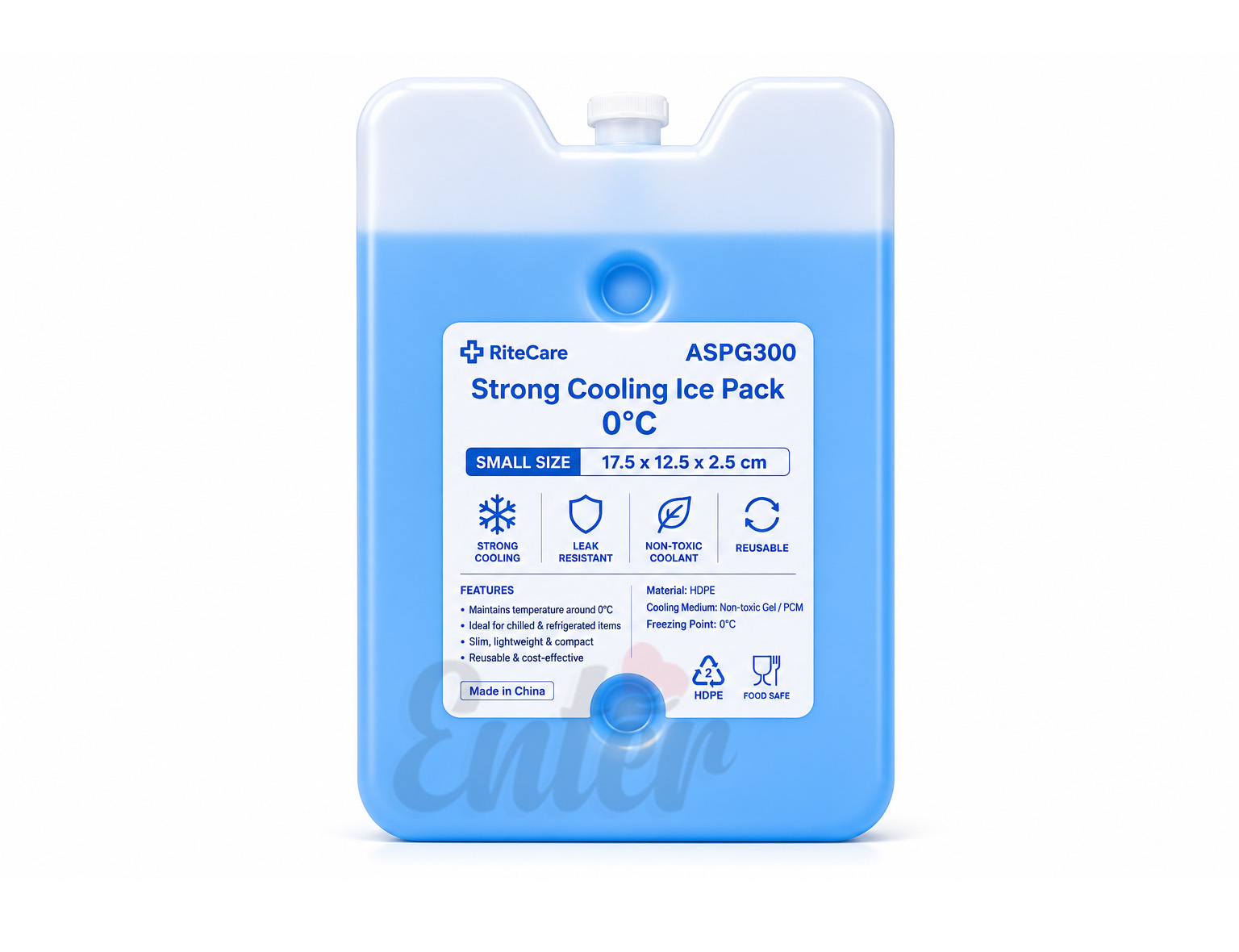 RiteCare ASPG300 Strong Cooling Ice Pack – 0°C,كيس تبريد قوي 0°م من RiteCare – موديل ASPG300,أداء تبريد فائق 0°م للنقل الطبي والغذائي,RiteCare ASPG300 عبوة تبريد احترافية بدرجة 0°م
