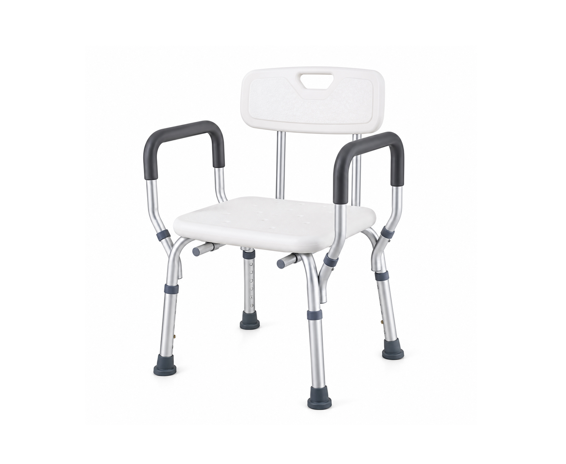 Aluminum Adjustable Shower Chair with Backrest & Side Handles DY03782L,كرسي استحمام، كرسي حمام للمسنين مع ظهر وذراعين، كرسي حمام لكبار السن مساعد للاستحمام، كرسي حمام من سبائك,كرسي ترويش مع ساند ظهر