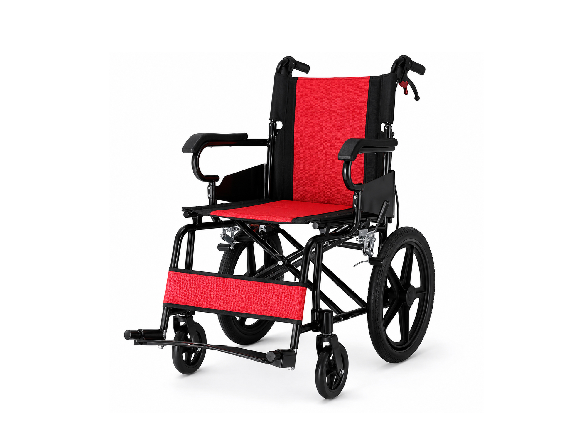 Aluminum Transport Wheelchair – Model DY01871LBJ,كرسي متحرك ظهر ينطوي وفرامل يدويه بعجلات صغيرة موديل 871LBJ,كرسي متحرك ألومنيوم خفيف الوزن للاستخدام اليومي والتنقل