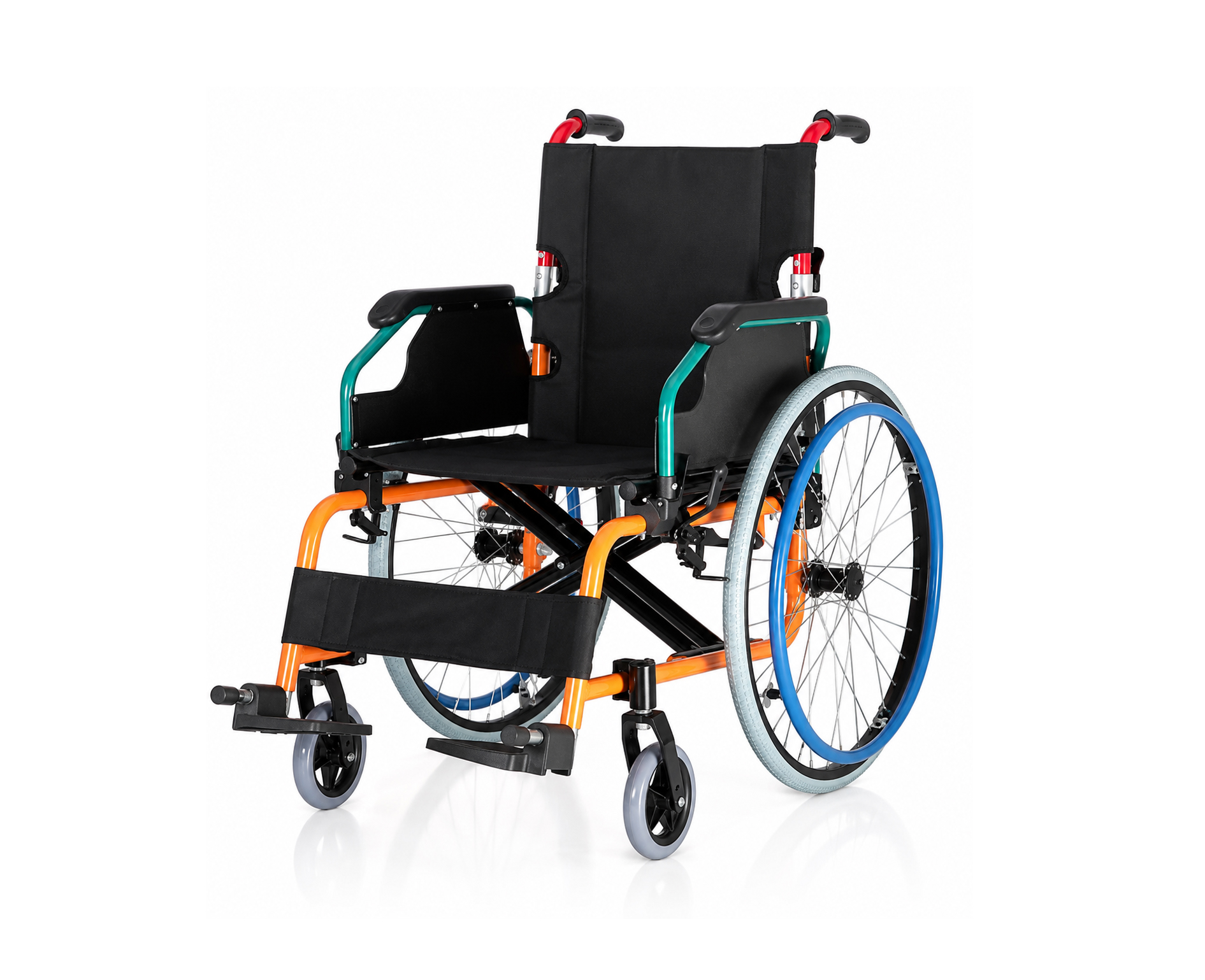 DY01980LA-46 Lightweight Aluminium Manual Wheelchair,كرسي متحرك المونيوم مقاس 46,كرسي متحرك اقتصادي خفيف الوزن لكبار السن