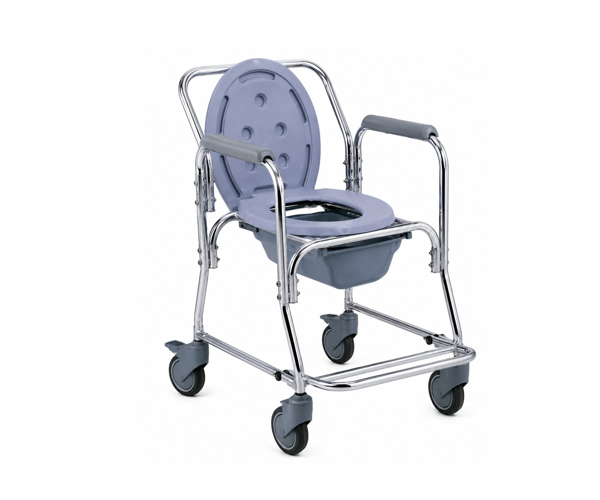 KY699L Aluminium Mobile Commode Chair,كرسي حمام متحرك | العناية المريحة,KY699L كرسي حمام مع ذراعين