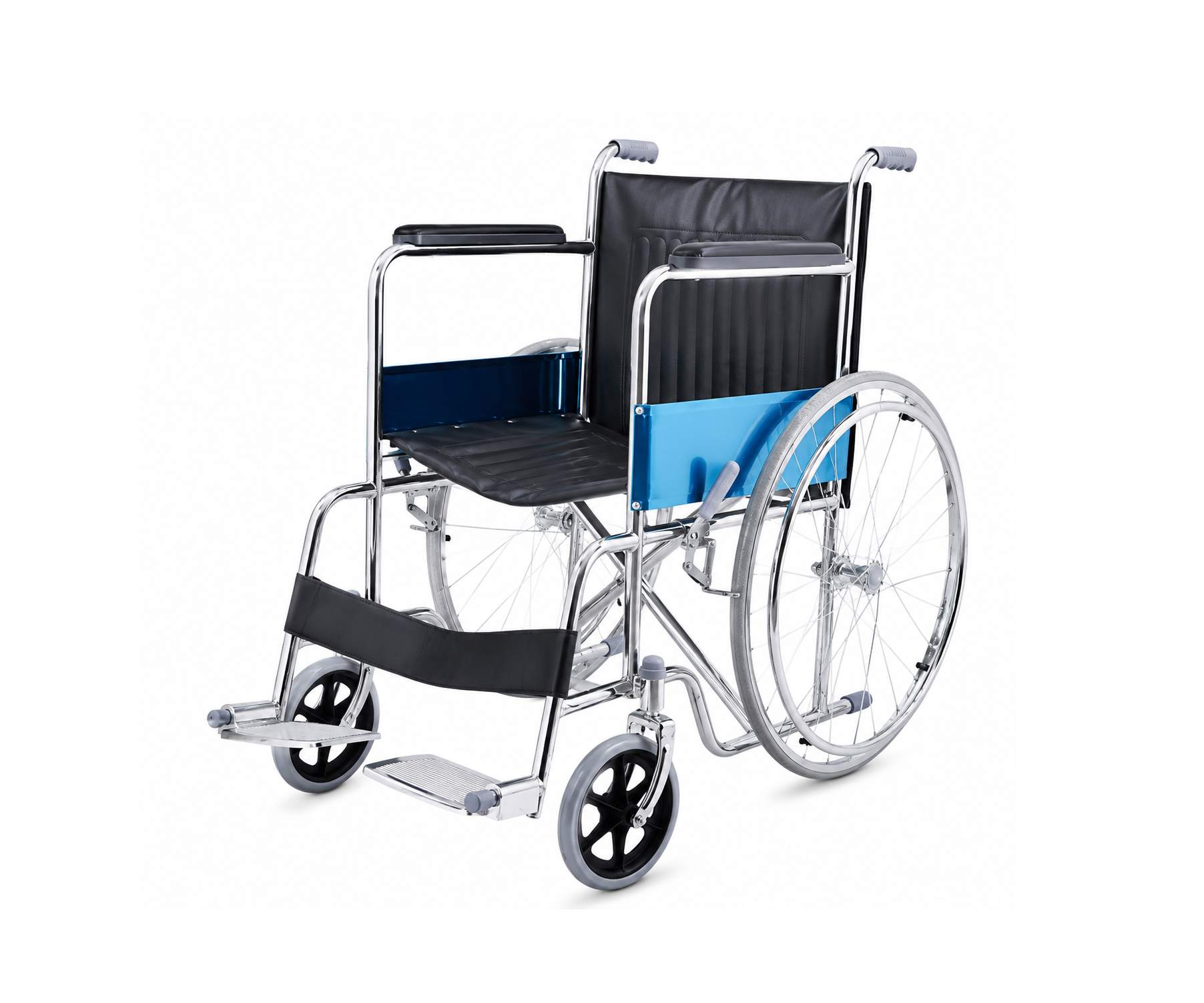 KY809 Standard Manual Wheelchair (18″),كرسي متحرك من الصلب عالي القوة قابل للطي,كراسي متحركة يدوية