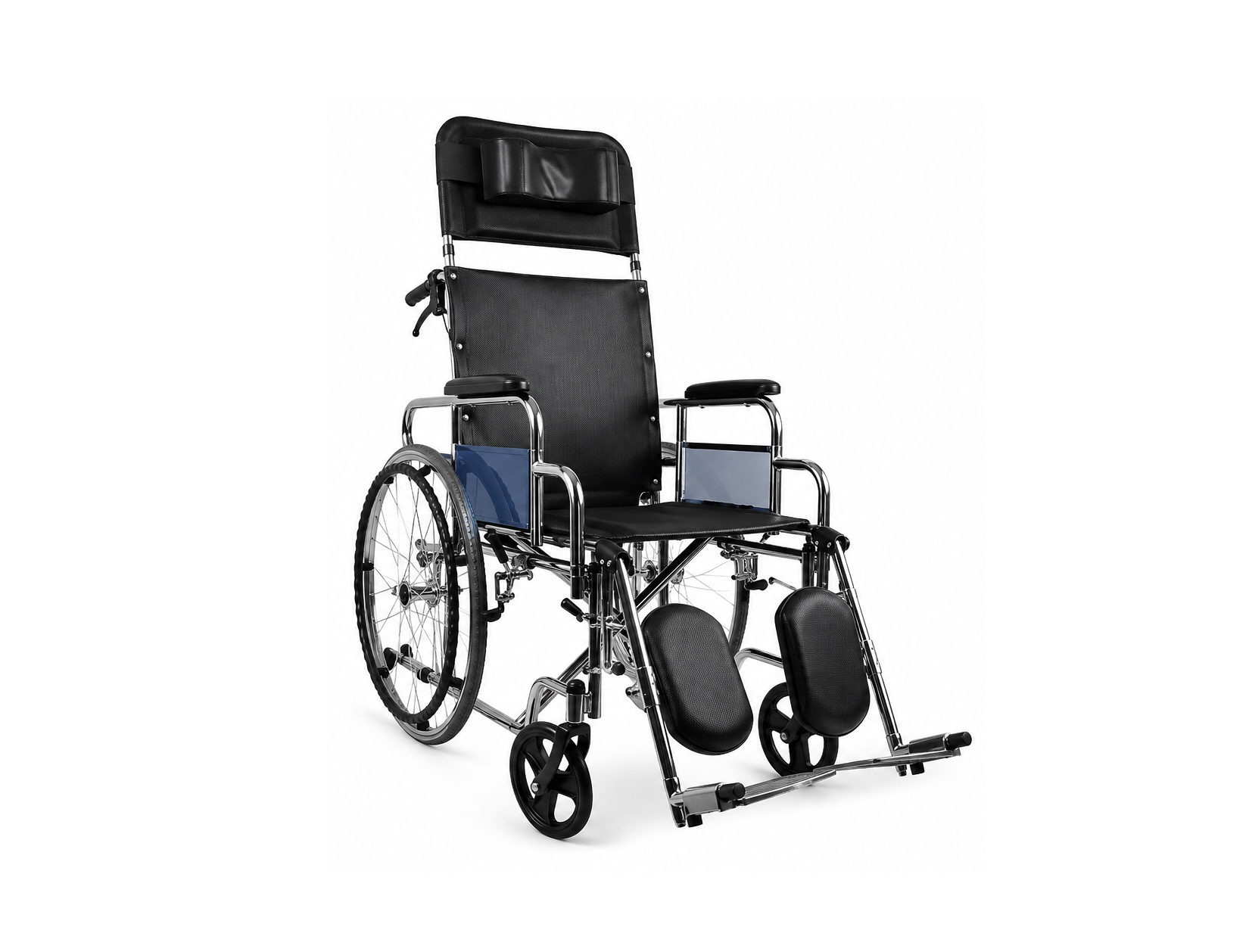 KY903GC High Back Reclining Wheelchair (20″),كرسي متحرك طبي عالي الظهر قابل للإمالة من 90° إلى 180°,كرسي متحرك طبي عالي الظهر بإمالة كاملة