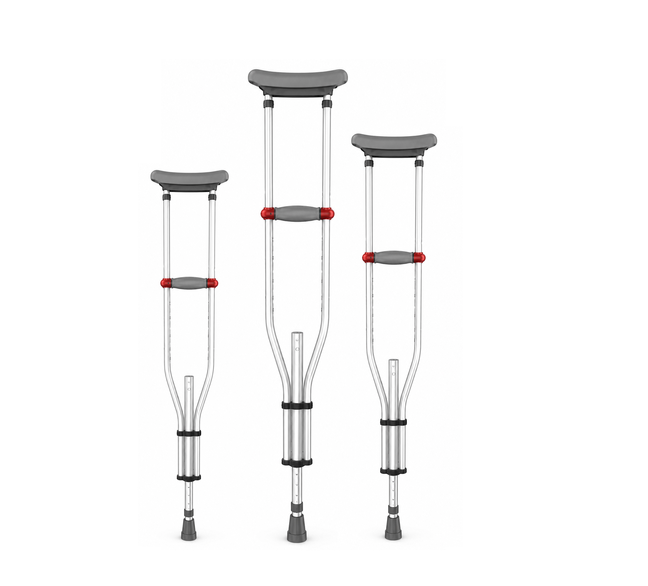 KY9332L Adjustable Aluminum Underarm Crutch (3 Sizes in One),عكاز إبطي طبي من الألمنيوم قابل لتعديل المقاس (3 مقاسات في منتج واحد),Adjustable axillary crutches