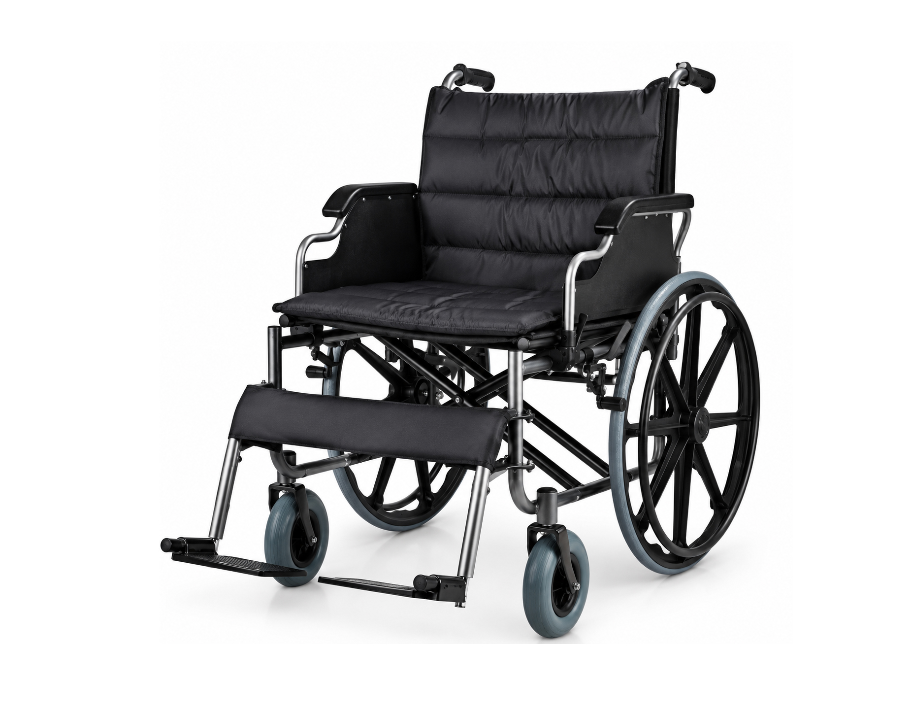 KY951B-60 Bariatric Aluminum Wheelchair – Heavy-Duty Manual Wheelchair (60 cm Seat Width),كرسي متحرك عريض مع مرتبة مريح مقاس 60