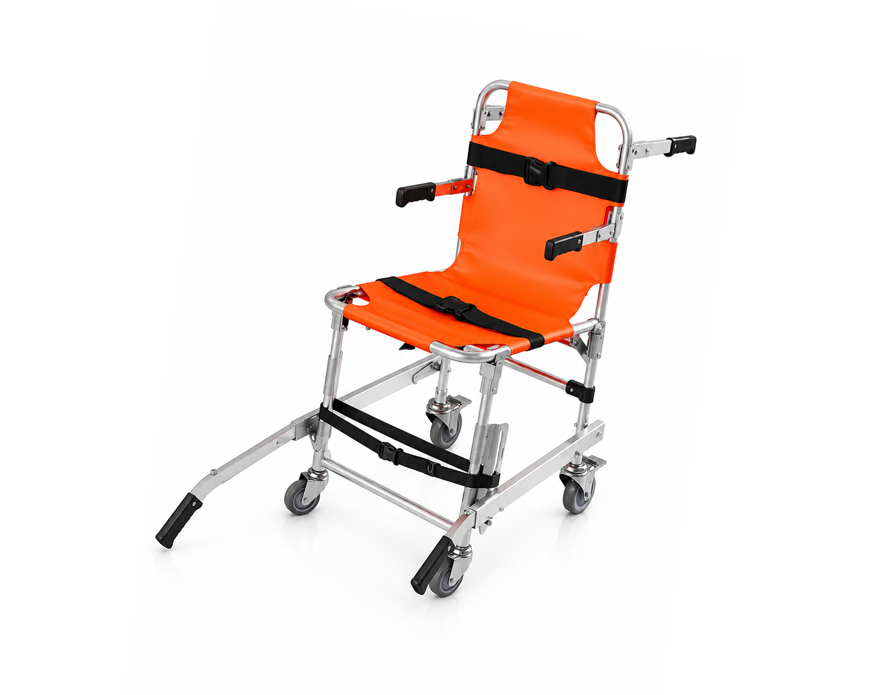 NF-W2 Evacuation Chair,Stair Chair Medical Stretcher, Evacuation Medical Foldable Aluminum Lift Stair Chair,كرسي سلالم طبي قابل للطي من الالومنيوم قابل للطي + 3 احزمة قابلة للتعديل مع ابزيم سريع الفك لرجال الاطفاء وسيارة الاسعاف والمرضى 