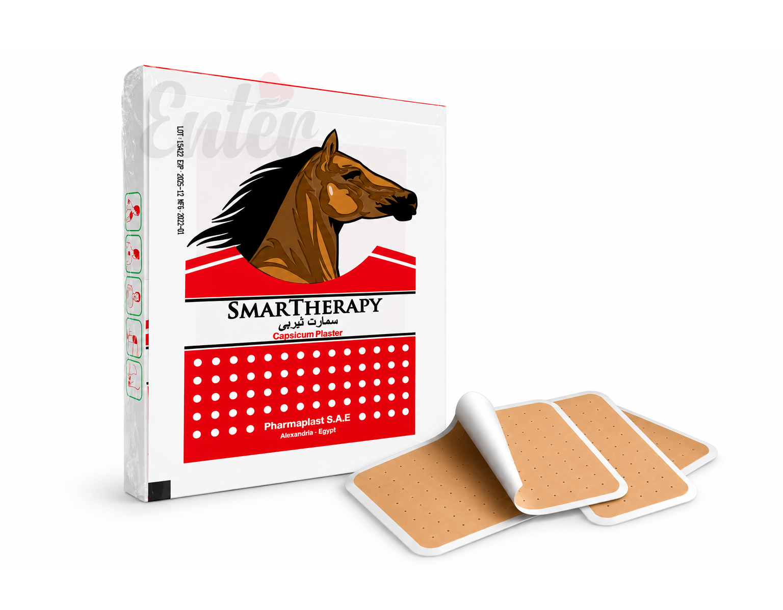 Smart Therapy Capsicum Rheumatic Plaster Red,رقعة لاصقة بخلاصة الفلفل لعلاج الروماتيزم من سمارت ثيرابي,Smart Therapy backpain sticker Capsicum Red