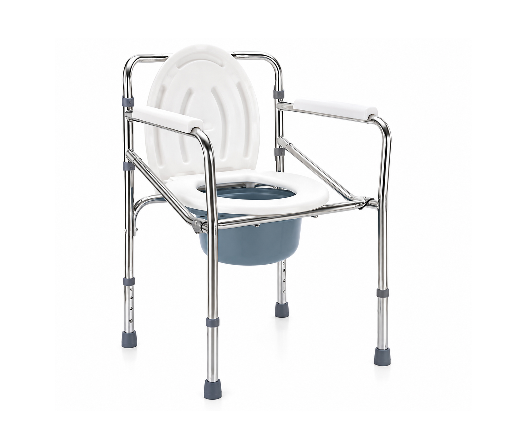 Steel Commode Chair (Chrome-Plated, Without Wheels) CA616,كرسي حمام فولاذي مطلي بالكروم,كرسي حمام عملي وآمن لكبار السن والمرضى,Medical Toilet Chair