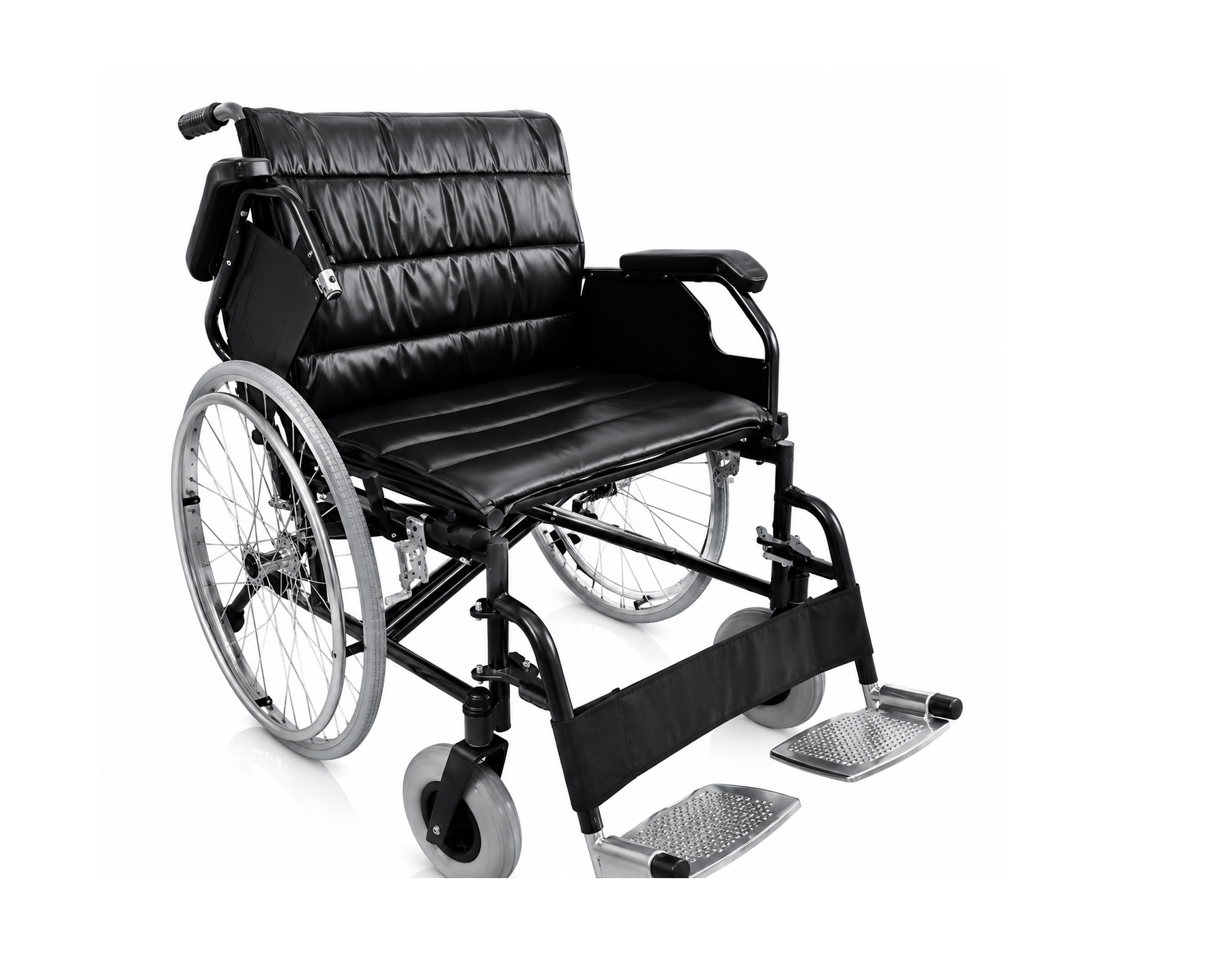Heavy-Duty Steel Wheelchair  22 Wide Seat  NQW004-22,كرسي متحرك فولاذي بمقعد عريض 22 إنش,كرسي متحرك واسع ومتين لأقصى درجات الراحة