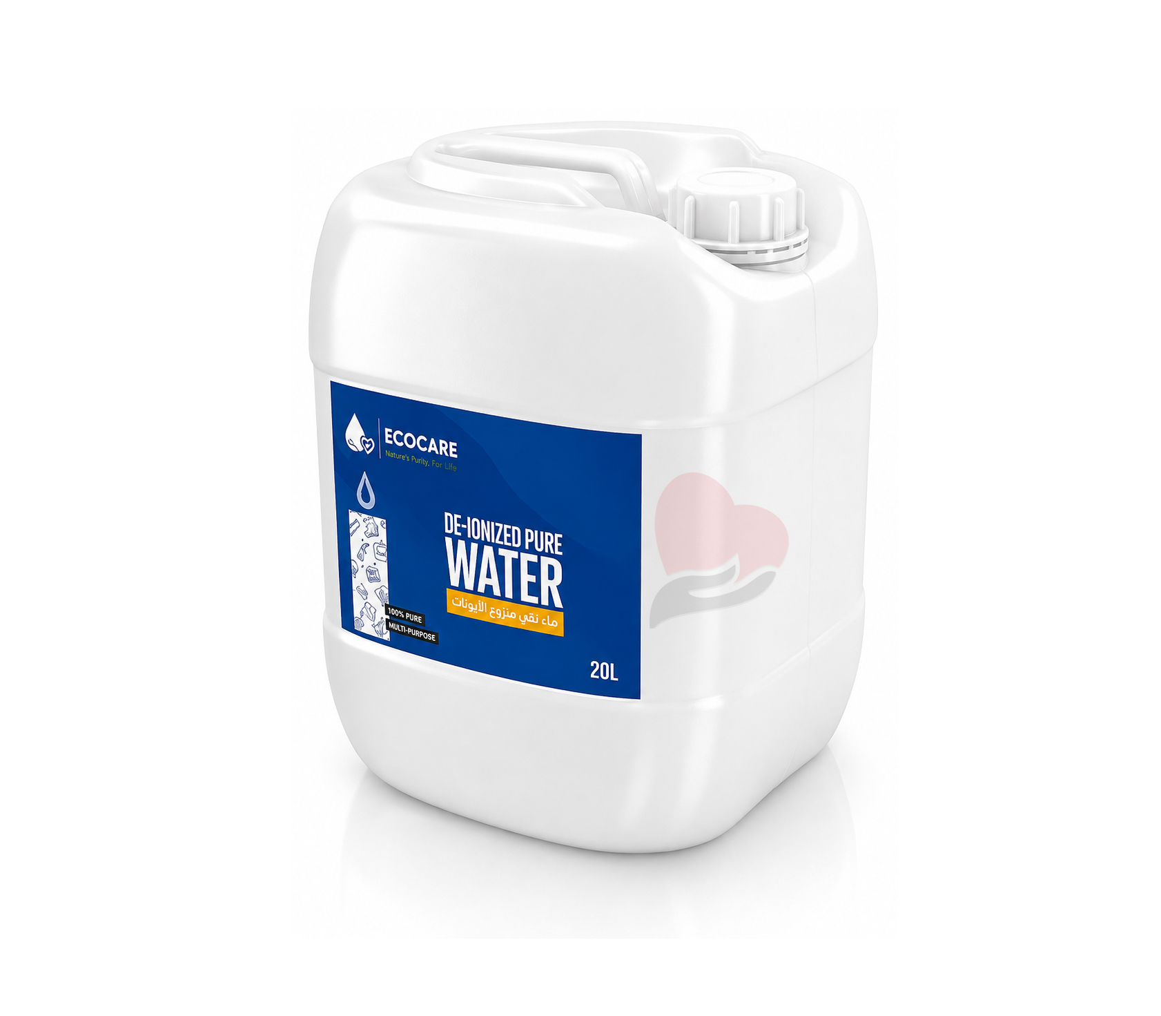 ECOCARE De-Ionized Pure Water – 20 Liters,Eco Care Deionized Pure Distilled Water 20L,إيكوكير | مياه نقية منزوعة الأيونات 20 لتر,ماء مقطر جالون 20 لتر