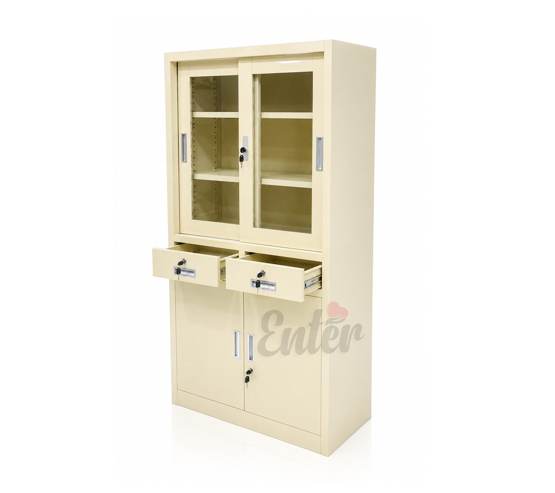Medical Metal Storage Cabinet – Glass Door Drawers & Lockable Cupboard,خزانة طبية معدنية متعددة الاستخدامات للتخزين الآمن,خزانة تخزين معدنية للمستشفيات والعيادات والصيدليات