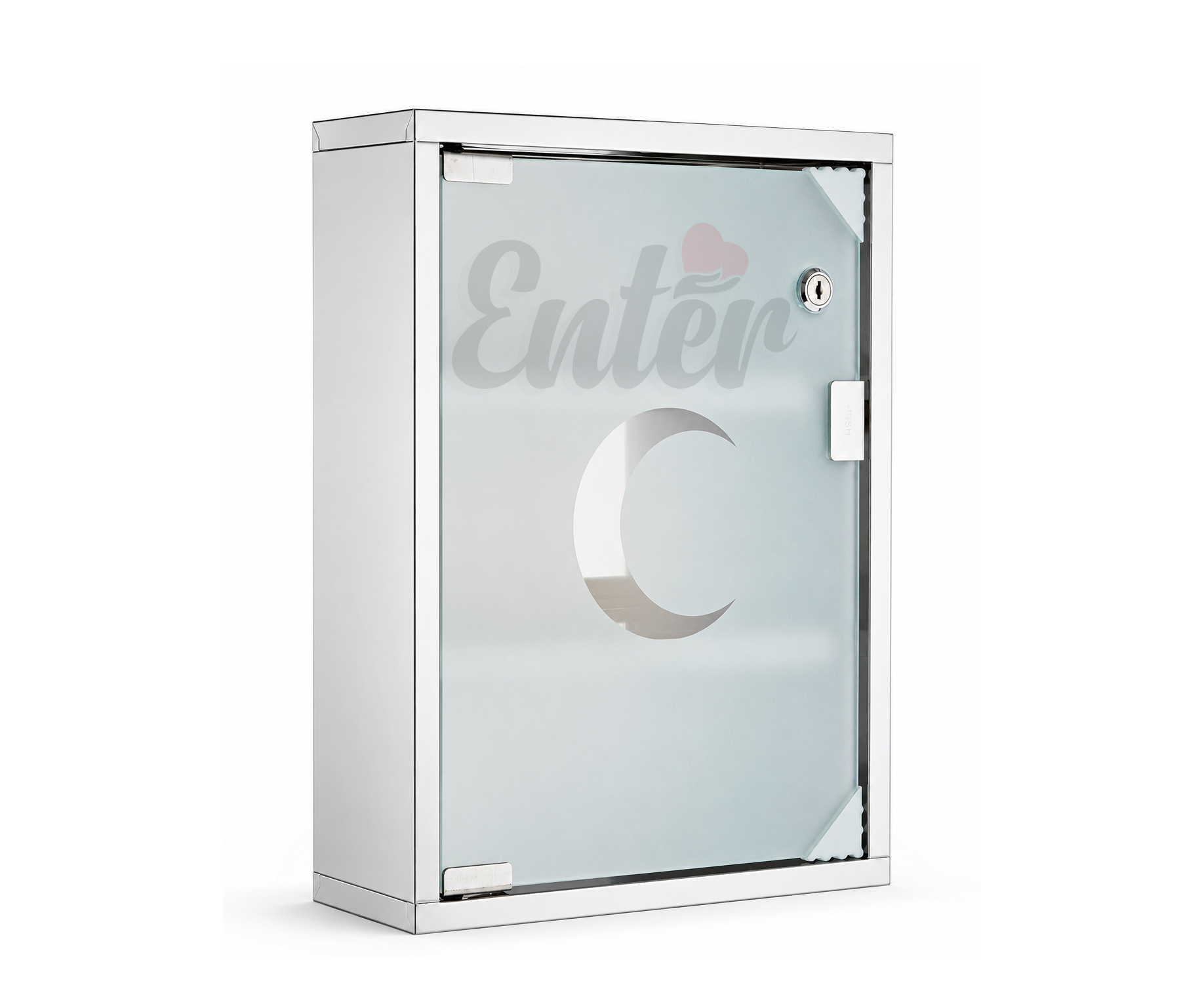 Stainless Steel Large Medicine Cabinet With Glass Door & lock – 30 x 50 x 13 cm,خزانة أدوية, خزانة طبية, خزانة ستانلس ستيل,خزانة إسعافات أولية, خزانة صيدلية