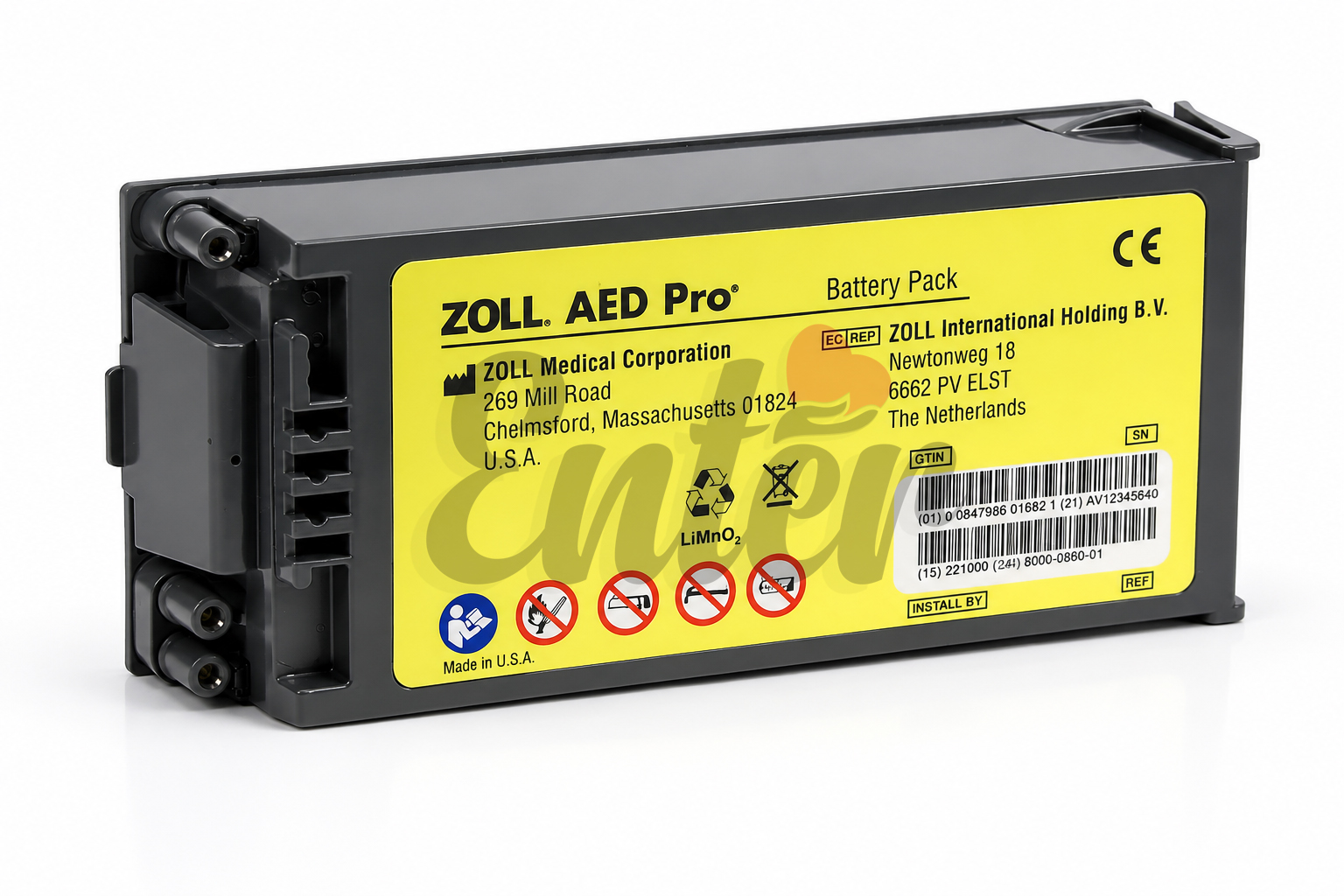 ZOLL AED Pro Non-Rechargeable Lithium Battery Pack — 8000-0860,بطارية جهاز مزيل الرجفان,بطارية مزيل الرجفان ZOLL AED Pro,بطارية أجهزة طبية,ZOLL AED Defibrillator Battery