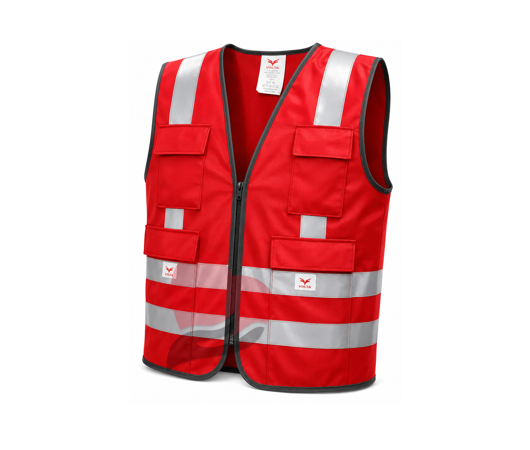 VOLTA High Visibility Safety Vest with 4 Pockets – RF 040 RD