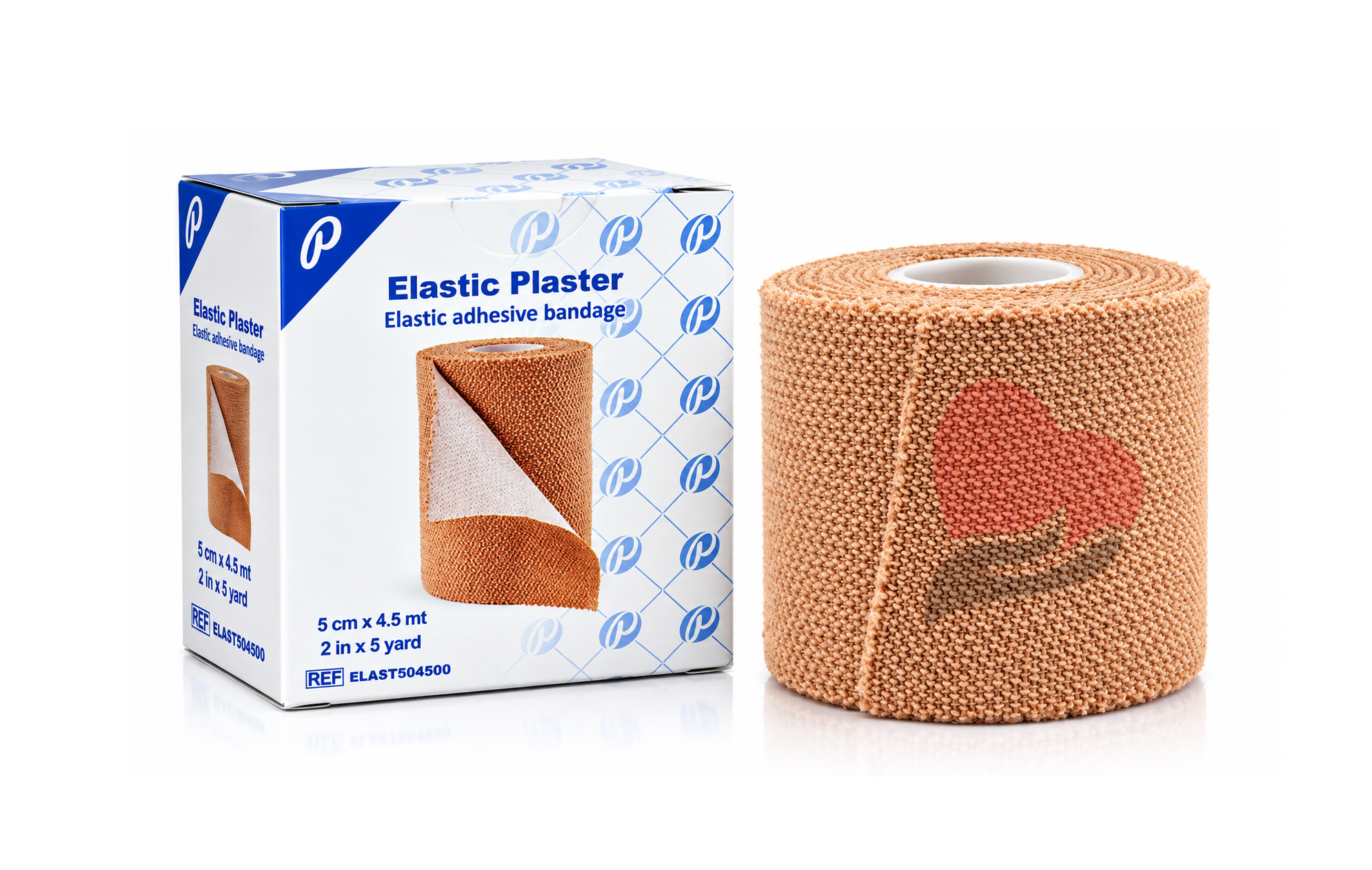 Elastic Plaster – Elastic Adhesive Bandage 5 cm x 4.5 m,ضمادة لاصقة مرنة لدعم وتثبيت موثوق,ضمادة لاصقة مرنة 5 سم × 4.5 متر,دعم مرن وتثبيت آمن مع راحة طوال الاستخدام