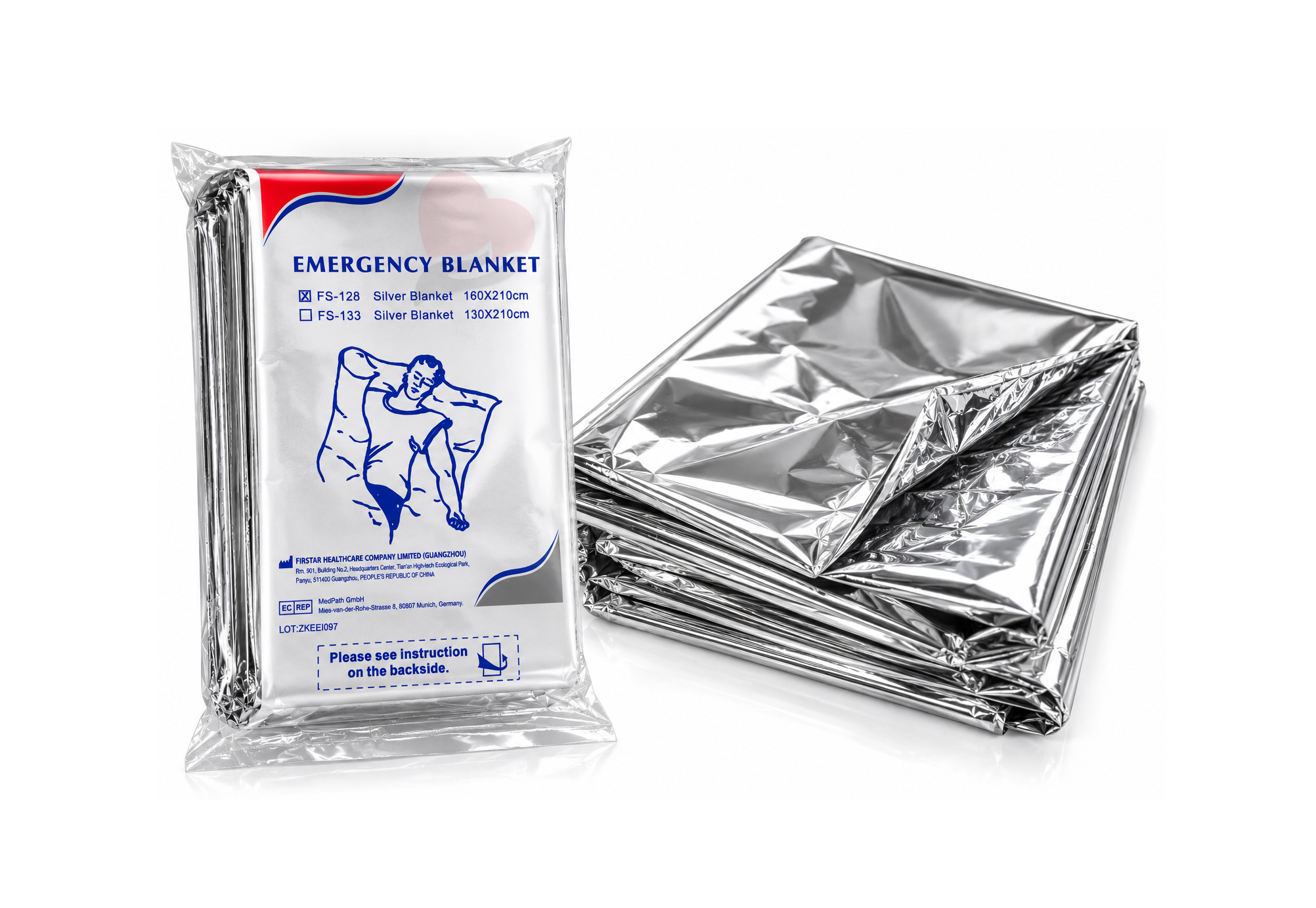 Emergency Blanket – Gold / Silver Thermal Emergency Blanket 130 x 210 cm,بطانية الطوارئ لحفظ الحرارة المنيوم