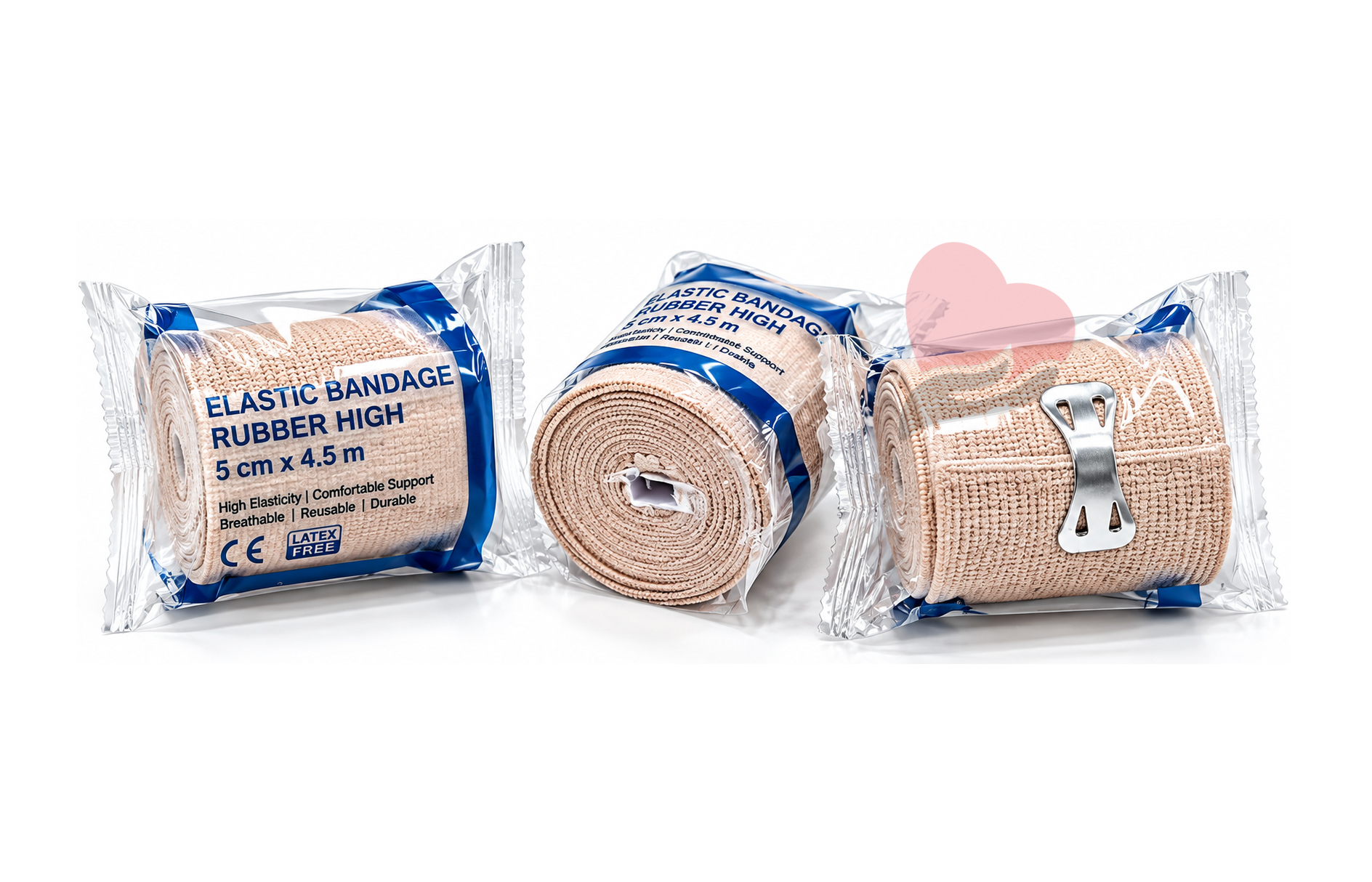 Kinmed Elastic Rubber High Elastic Bandage – 5 cm × 4.5 m,رباط ضاغط مرن عالي الجودة – 5 سم × 4.5 متر,رباطاً ضاغطاً مرناً,الرباط الضاغط المرن من كينميد,Kinmed Elastic Bandage