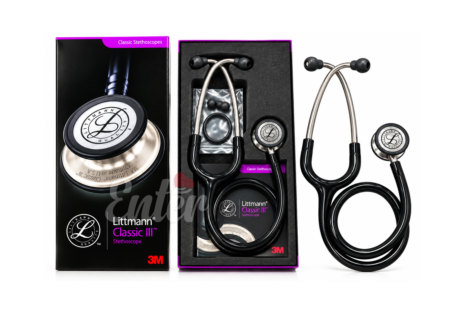 Littmann Classic III Stethoscope – Black,سماعة ليتمان الاصلية كلاسيك 3 اسود,سماعة طبيب ليتمان كلاسيك 3 الاصلية 