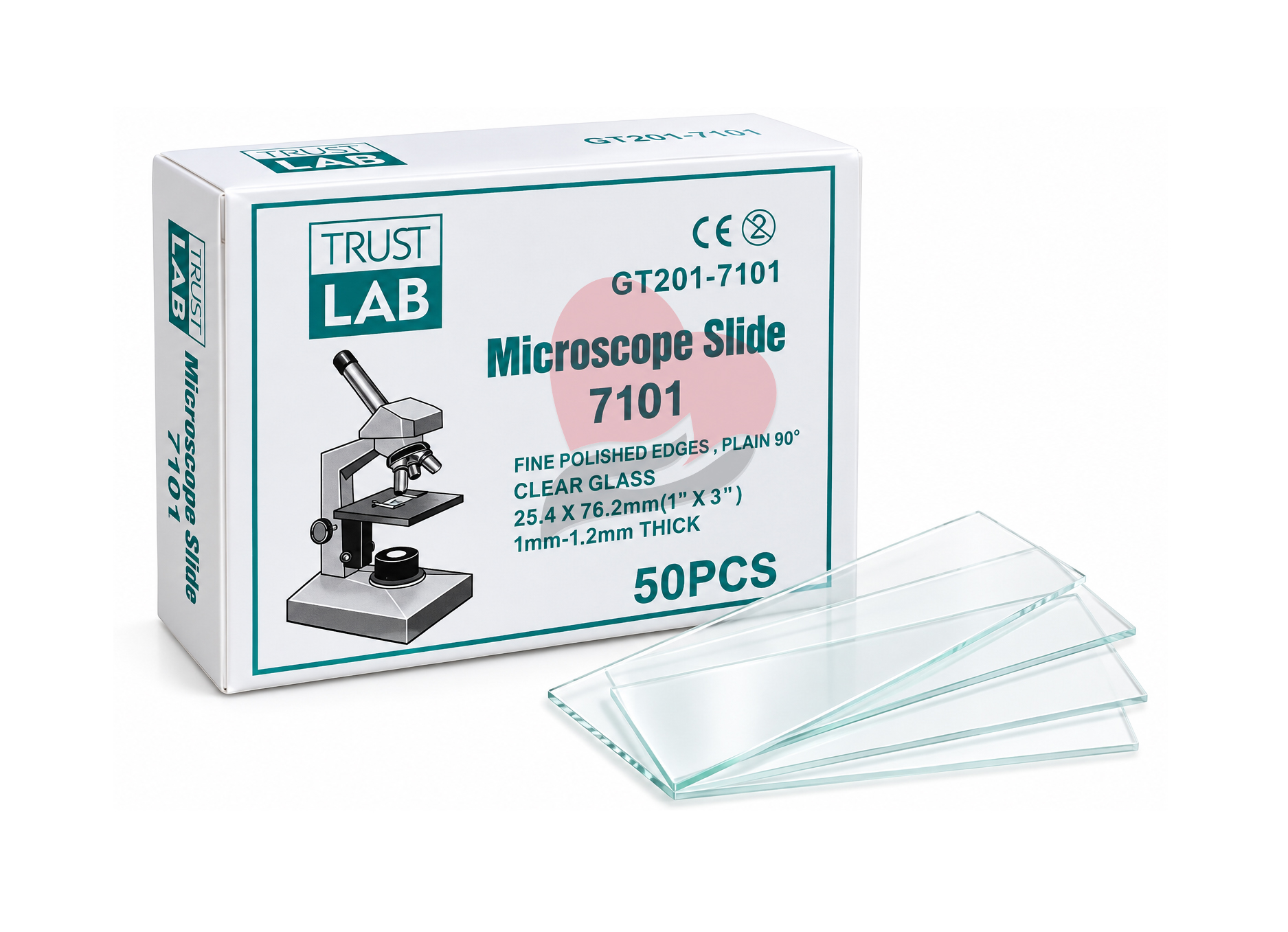 TRUST LAB GT201-7101 Microscope Slides – 7101,شرائح مجهرية زجاجية شفافة للتحاليل والفحوصات المخبرية