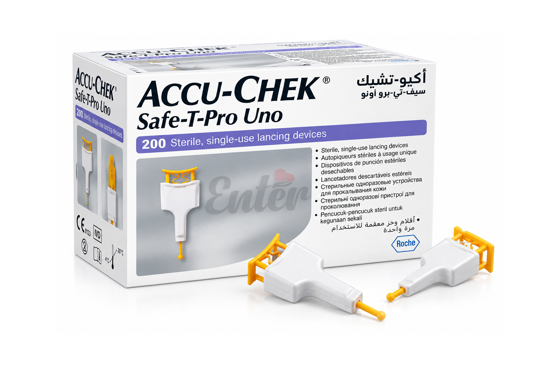 Accu-Chek Safe-T-Pro Uno – Sterile Single-Use Lancing Devices 200 Pieces,جهاز وخز الدم أكيو تشيك Safe-T-Pro Uno – 200 قطعة,اكيوتشيك سيف تي برو ونو 200 قطعة,إبر وخز أكيوتشيك سيف-تي-برو أونو 200 قطعة